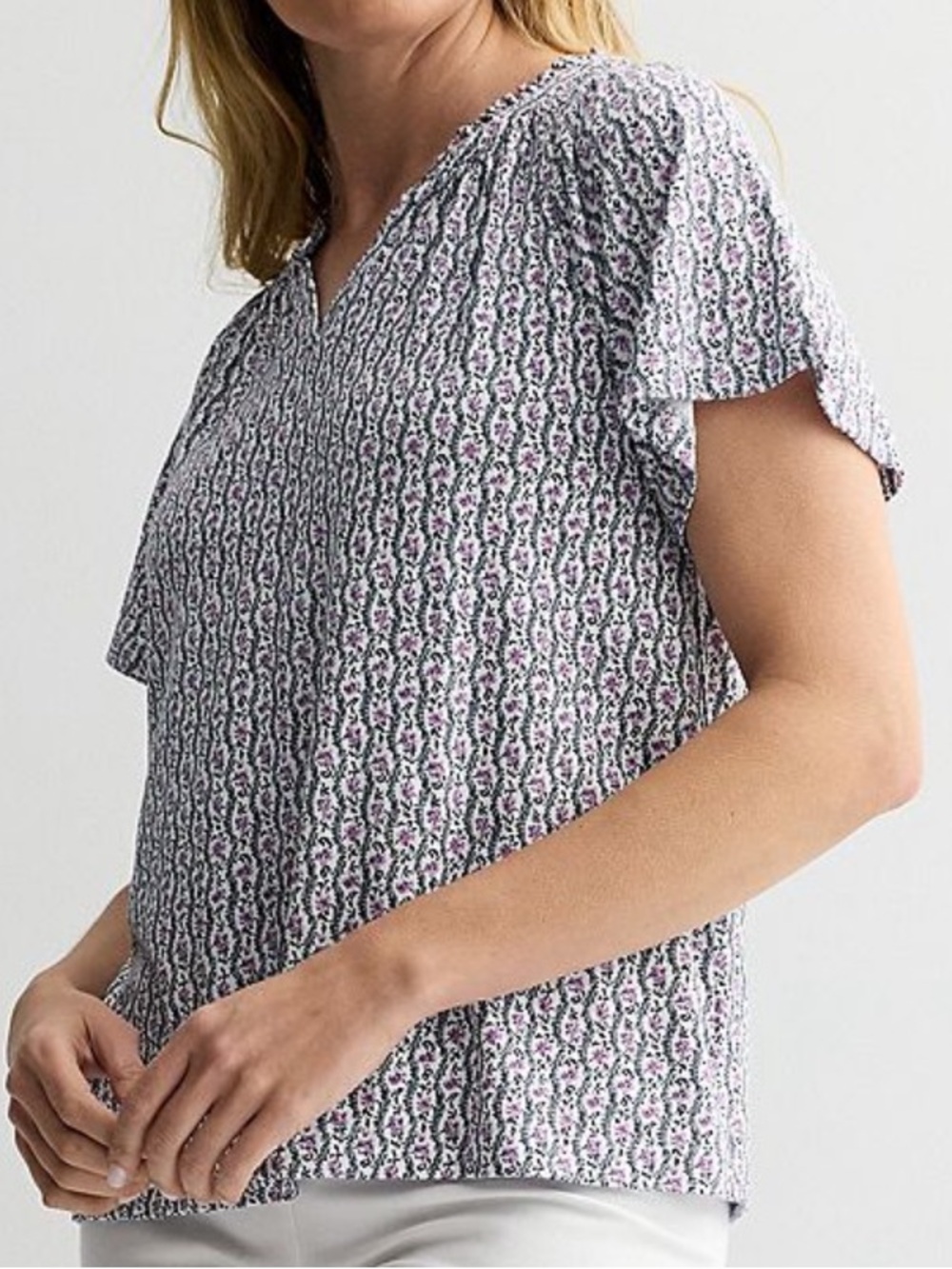 Croft & Barrow Smocked Raglan top
